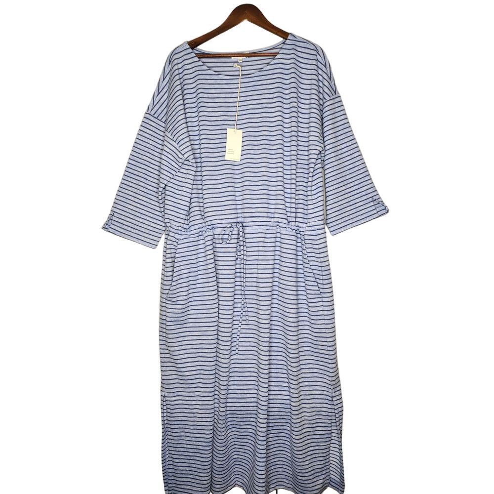Haven Womans Loungewear Dress Size XXL Blue Cinched Waist Side Pockets NWT